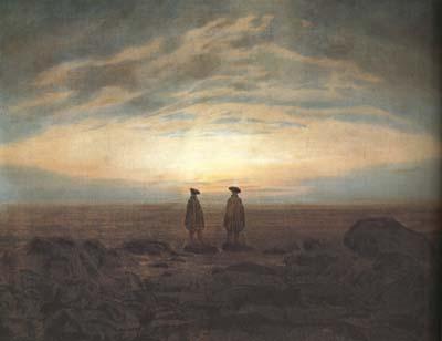 Caspar David Friedrich Two Men on the Beach in Moonlight (mk10) oil painting image